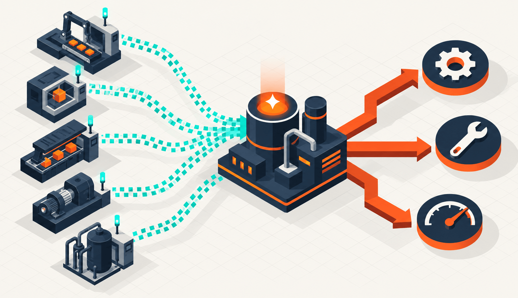 AI turns machine data from a factory floor into maintenance and efficiency decisions, delivering the IoT promise